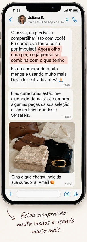 Conversa de Juliana R. com Vanessa, conforme o anexo enviado